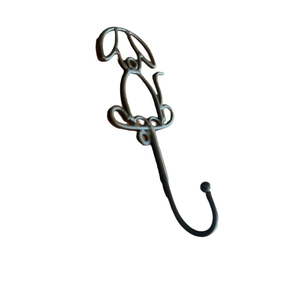 COPY - Dog Leash Wall Hook 7" Black Metal Cute Decor Pet